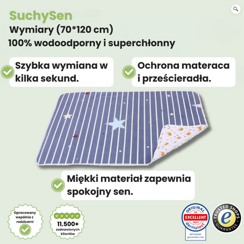 SuchySen – Ochraniacz na Materac dla Dzieci