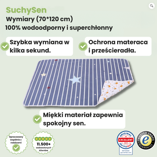 SuchySen – Ochraniacz na Materac dla Dzieci